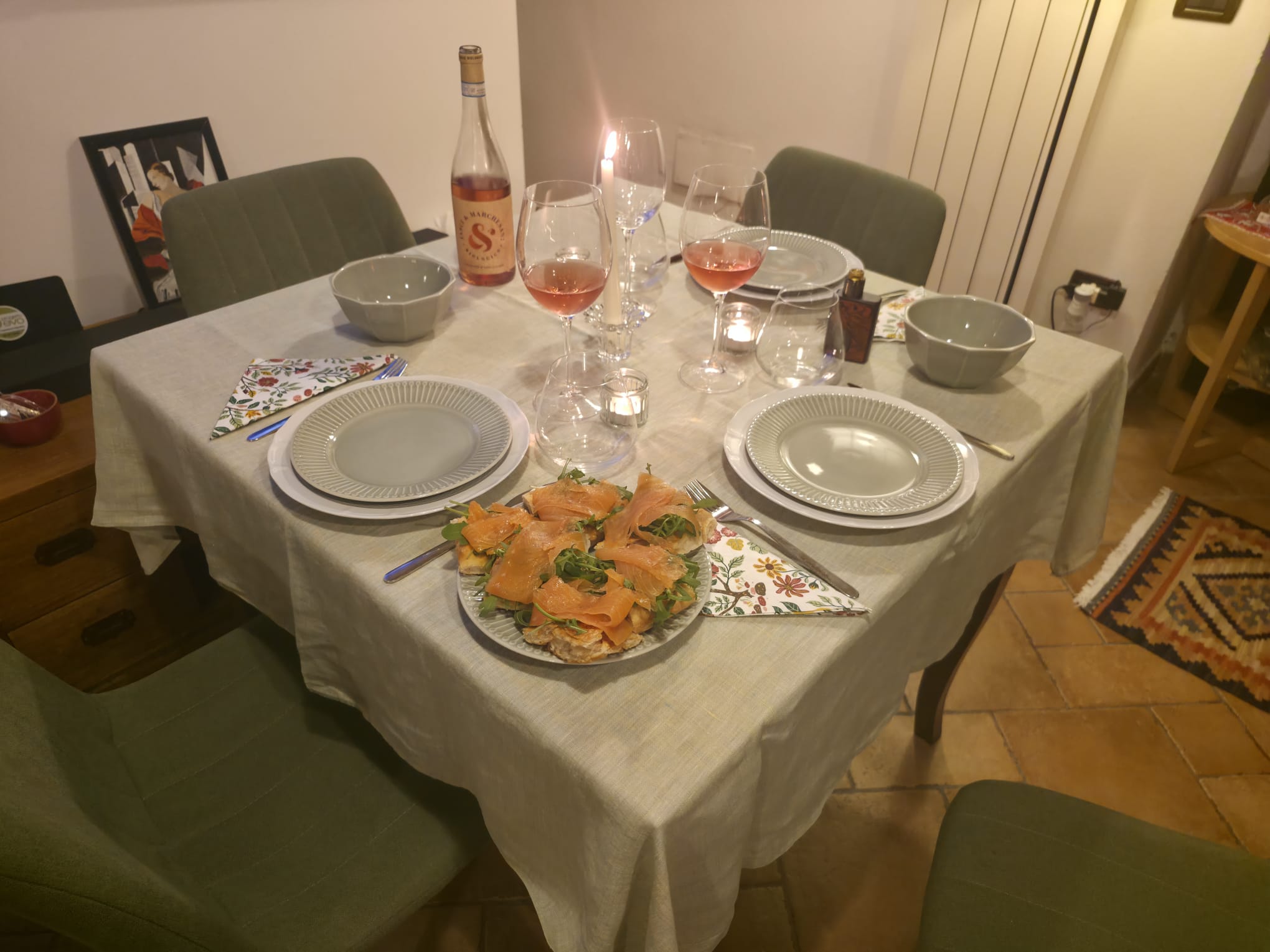 Mise en place della cena Welcome Back Domenico